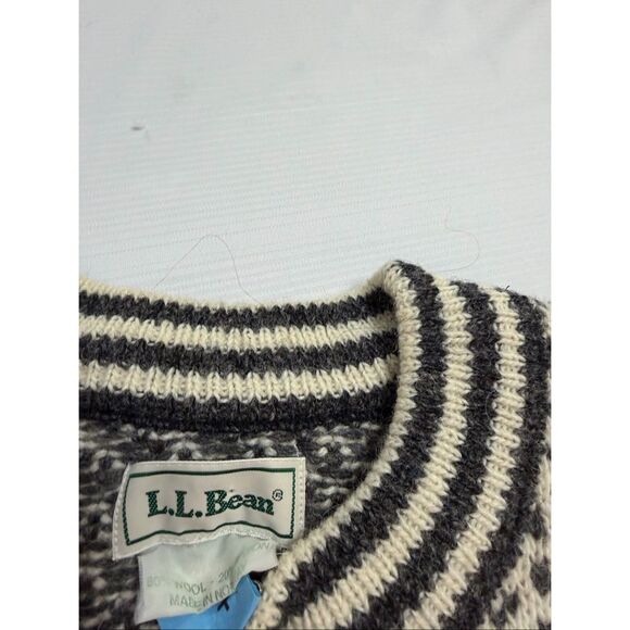 L.L. Bean Vintage Norway Birdseye Heavy Fisherman Sweater Men’s Size Large Tall - Picture 5 of 16